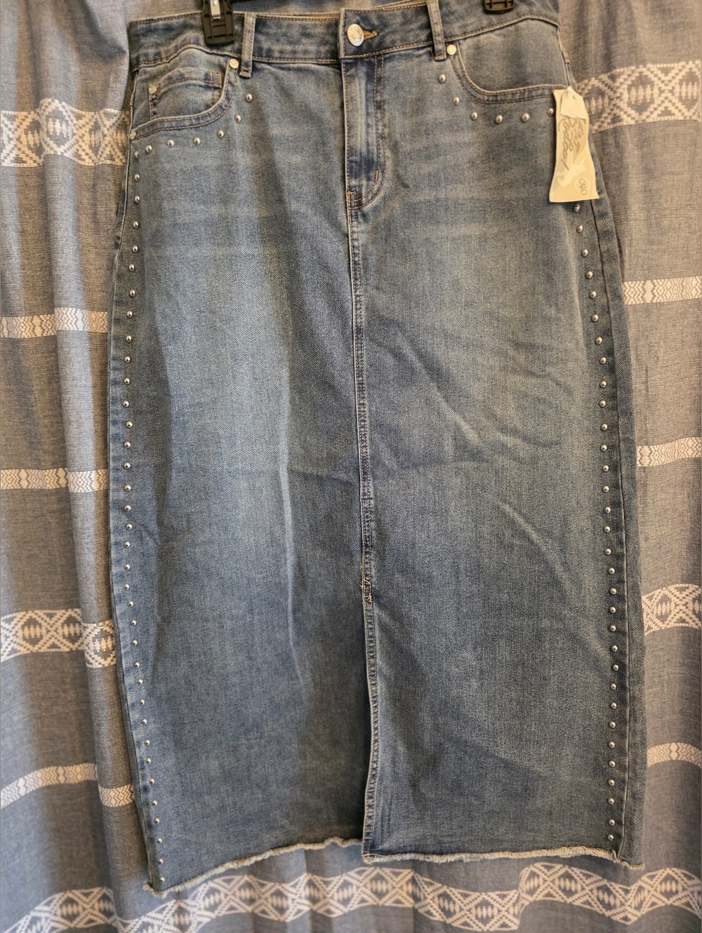 Long Denim studded skirt from Cato Size 14 NWT